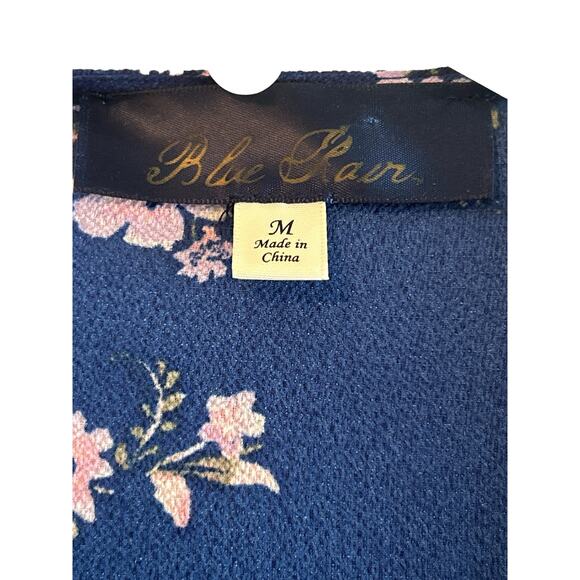 Blue Rain Ladies Blue with Flowers Lightweight Robe Size M Medium Fab Fit Fun - Picture 2 of 4